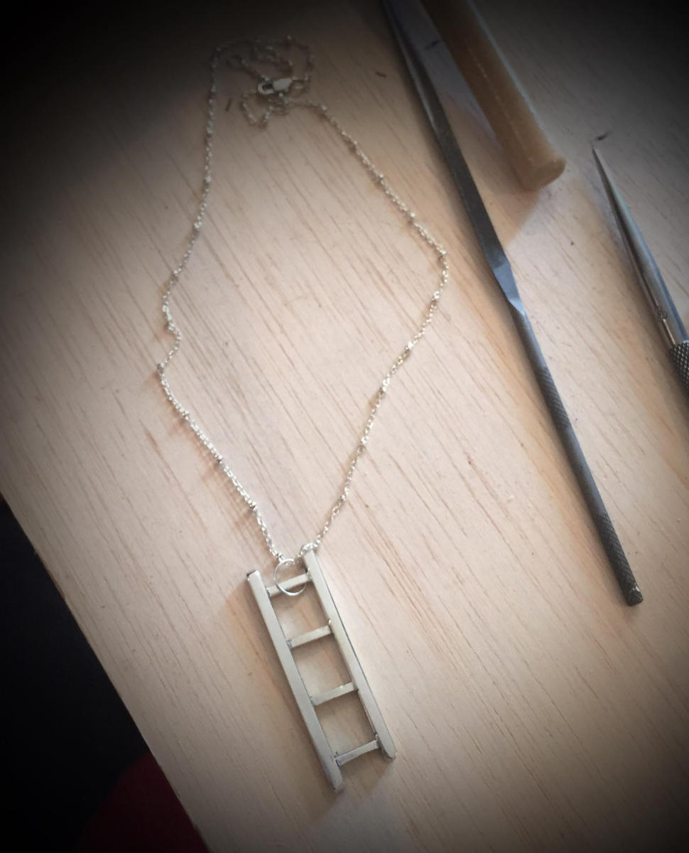 'THE WAY' - 2016 - sterling silver pendant and necklace 
/ Available at www.theloveladders.com